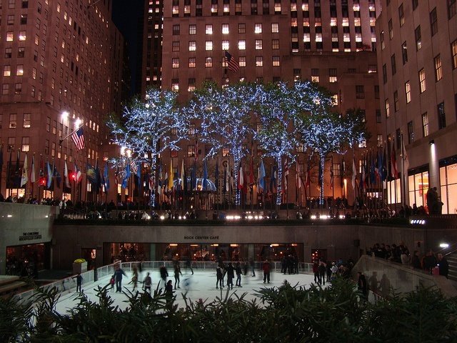 Rockefeller Center durante la Navidad en Nueva York