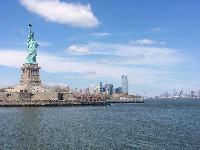 La Estatua de la Libertad desde el barco